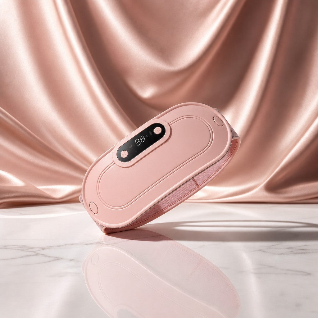 WarmEase period belt — rose-gold luxe angle